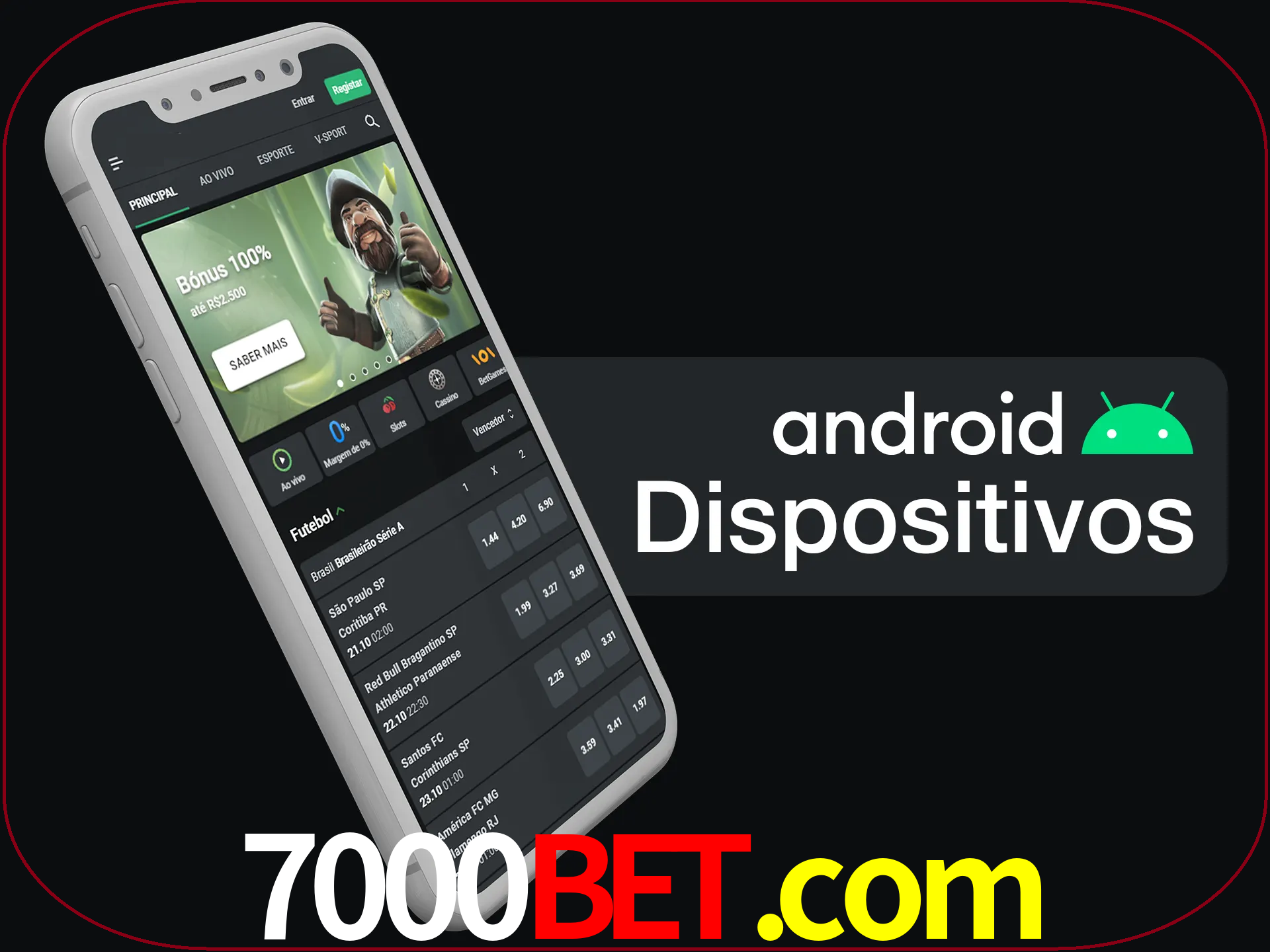 O aplicativo suporta a maioria de todos os dispositivos Android.