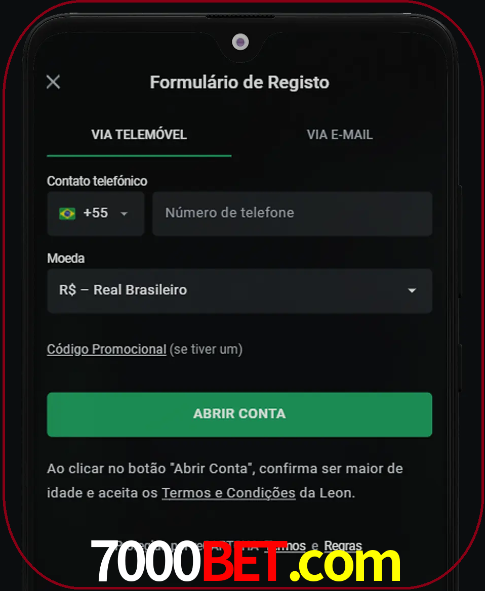 Abra o aplicativo e inicie o processo de registro.