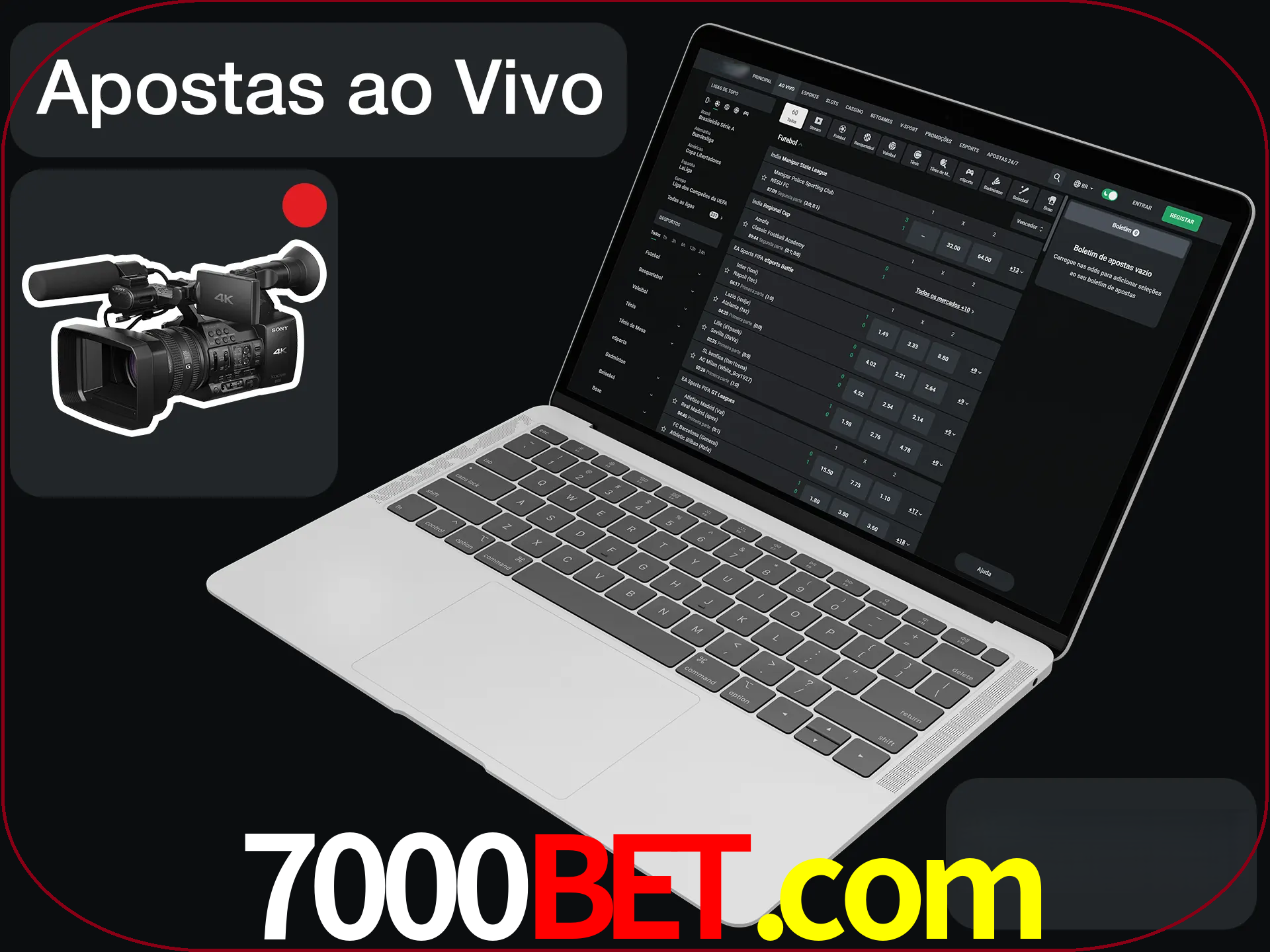 Aposte em formato ao vivo em nosso site.